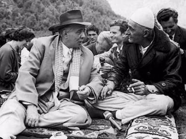 Enver Hoxha with Peasants